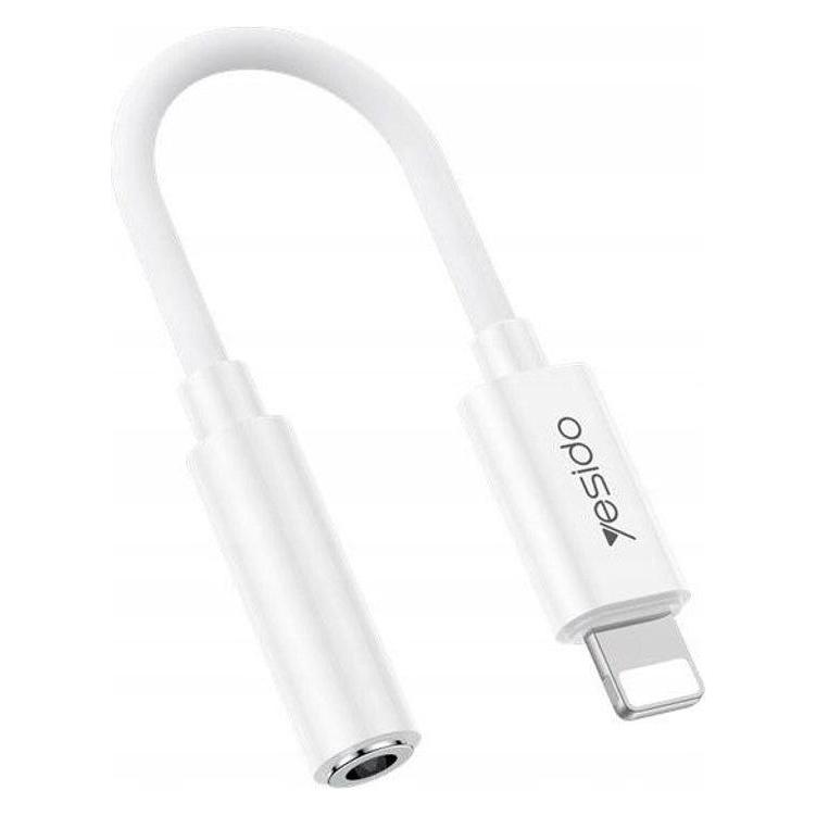 Yesido Lightning to 3.5mm Aux Female Audio Adapter, 30cm - White (Klinkenadapter) (YAU44)