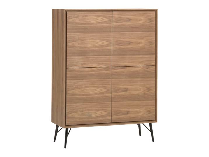 Highboard Karen, Johann Jakob, nussbaumfarbig, Holz