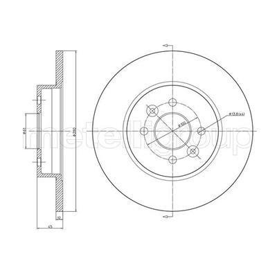 METELLI Bremsscheibe 23-0585C voll 280mm 12mm für RENAULT TRUCKS