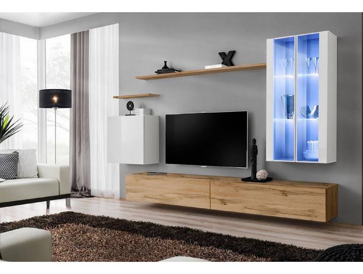 Xlmoebel Wohnwand Holzmöbel TV-Ständer Wandschrank Wohnzimmer Komplettset Designer, (6-St), Made in Europa