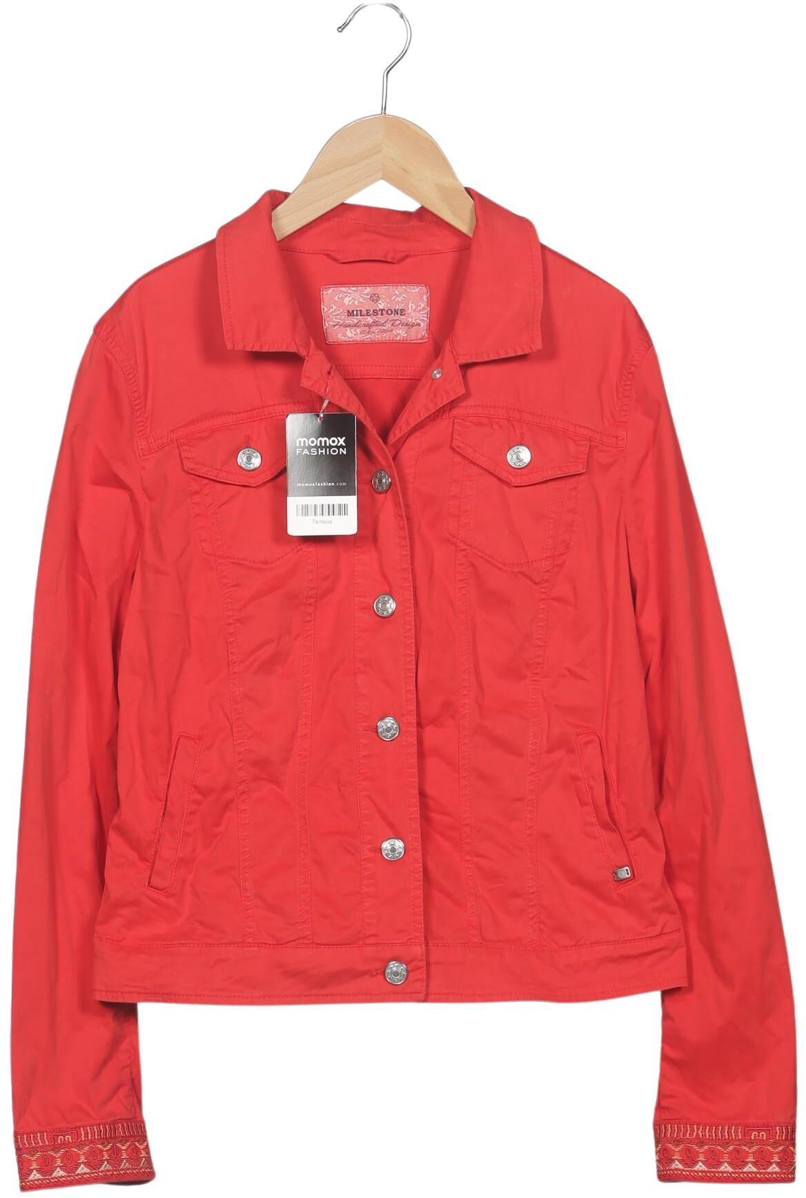 Milestone Damen Jacke, Rot, Gr. EU 38 (IT 44), Elasthan / Baumwolle - Second Hand