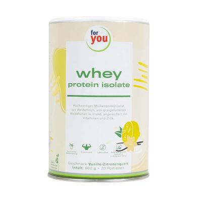 FOR YOU whey protein isolate Vanille-Zitronenquark 600 g Pulver
