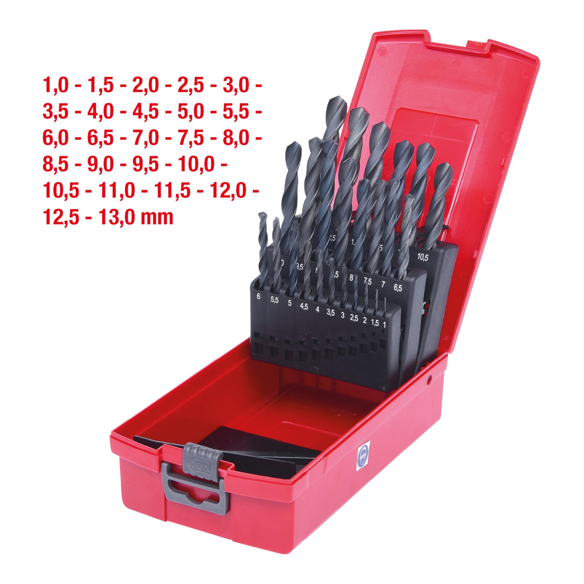 KS Tools HSS-R Spiralbohrer-Satz, Kunststoffkassette, 25-teilig, 1-13mm (330.1623)
