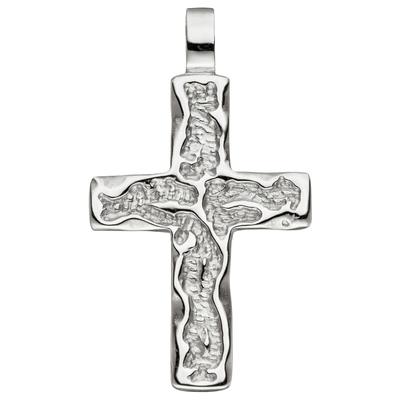 Kreuzanhänger JOBO "Anhänger Kreuz", silber (silber 925), Schmuckanhänger, Damen, Silber 925 (Sterlingsilber), 925 Silber