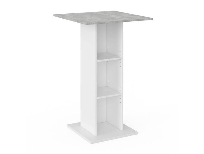 Vicco Bartisch Rodeo Beton 70 x 70 cm, Grau, Holzwerkstoff, 3 Fächer, Quadratisch,Quadratisch, 70x109x70 cm, Esszimmer, Barmöbel, Bartisch