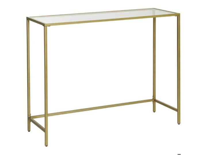 Console de salon moderne dorée avec plateau en verre - Réf. VK8681847467557