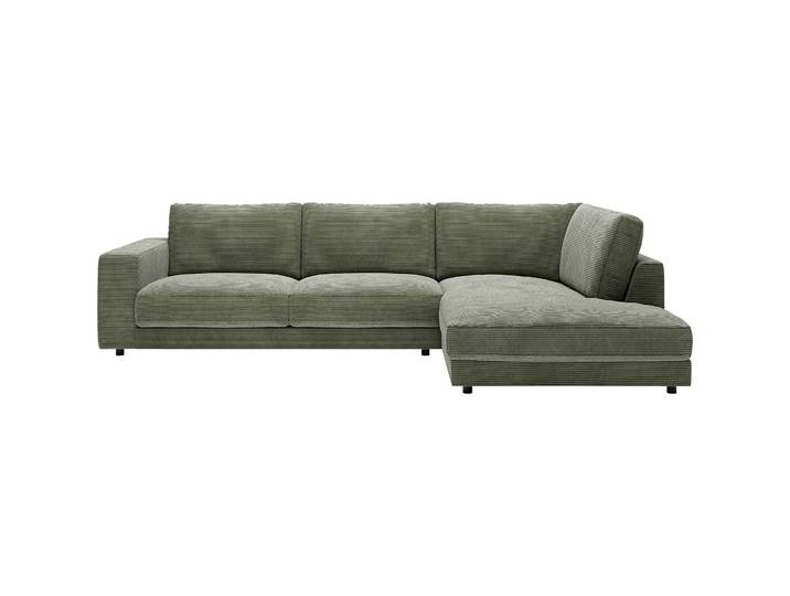 Candy Ecksofa mit Récamière rechts - Farbe: grün - Material: Cordstoff - 152
