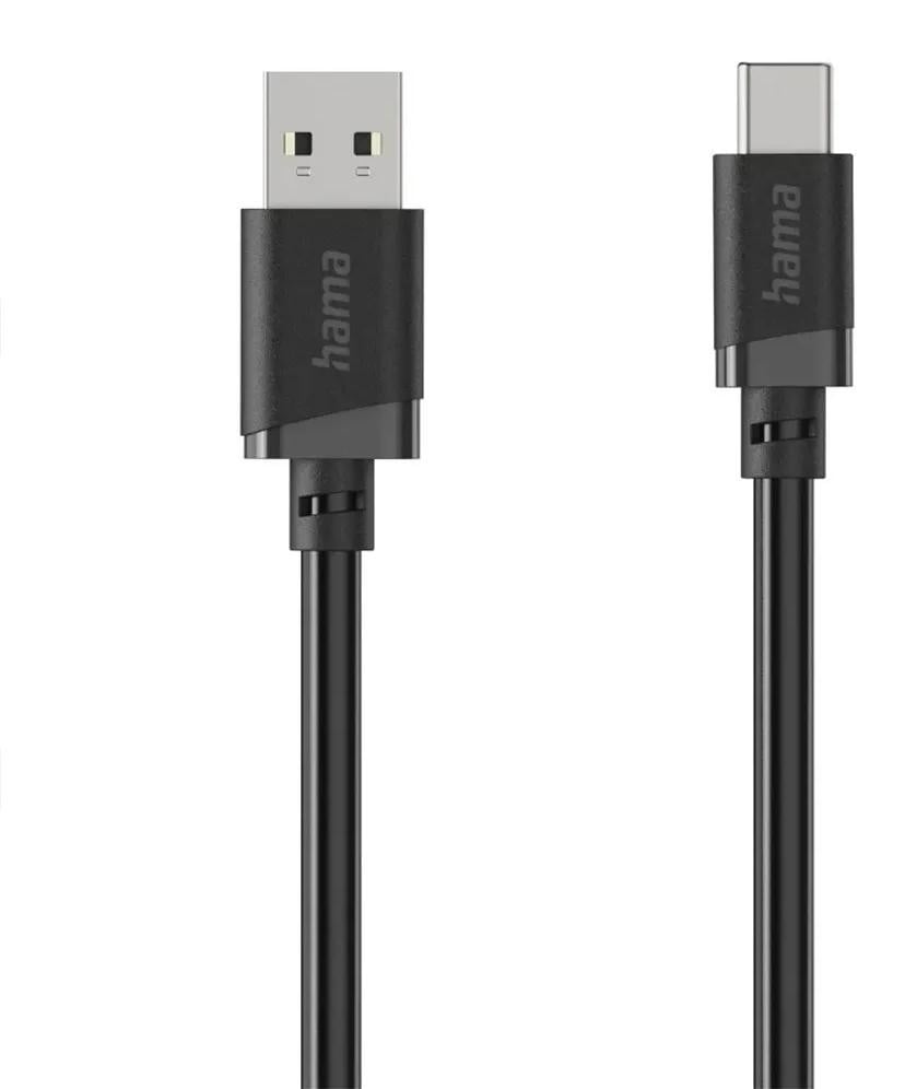 Hama USB-A naar USB-C kabel, USB 2.0, 2 meter, zwart