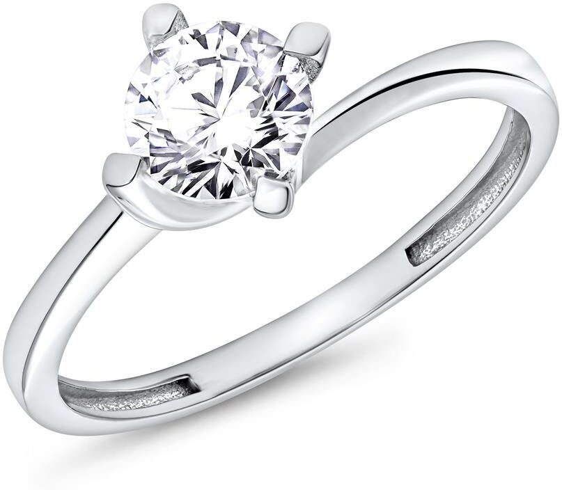Unique 375er Weißgold Verlobungsring mit Zirkonia