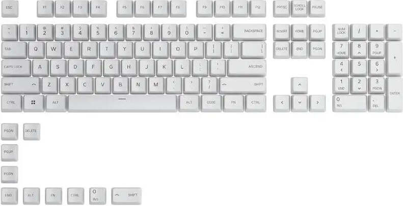Glorious Gaming GPBT Toetsenkap Arctisch Wit US-lay-out PBT