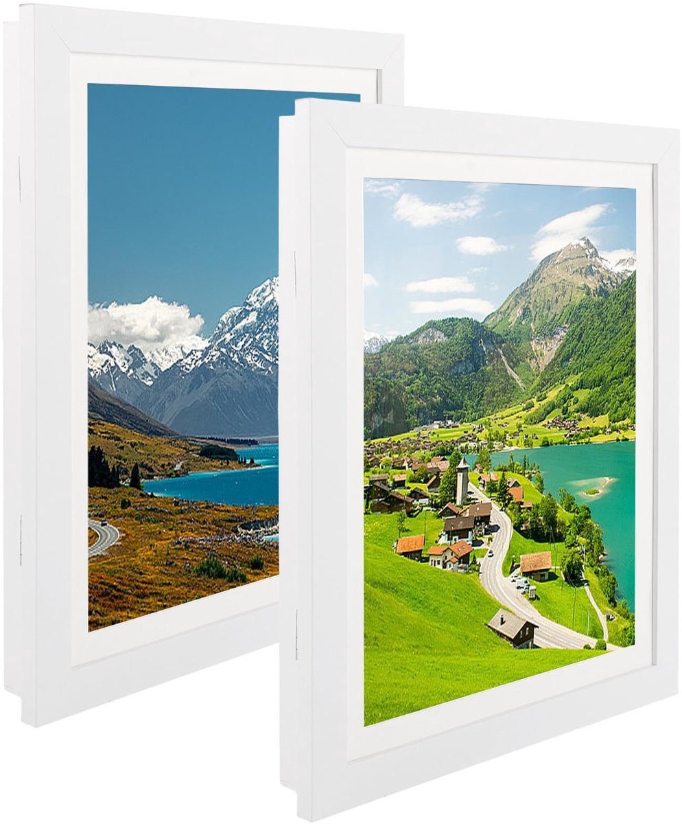 Omgoods 2 stuks 3D magnetische fotolijsten voor decoratie
