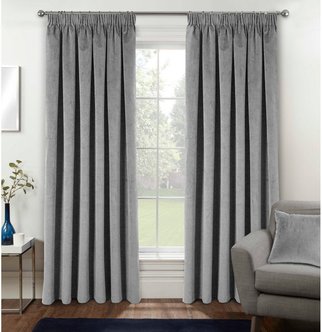 Brayden Studio Alene Blackout Curtains Grey 168cm Width x 137cm Drop
