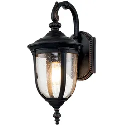 Außenleuchte Wandlaterne Wandlampe Alu bronze verwittert Glas klar E27 Garte
