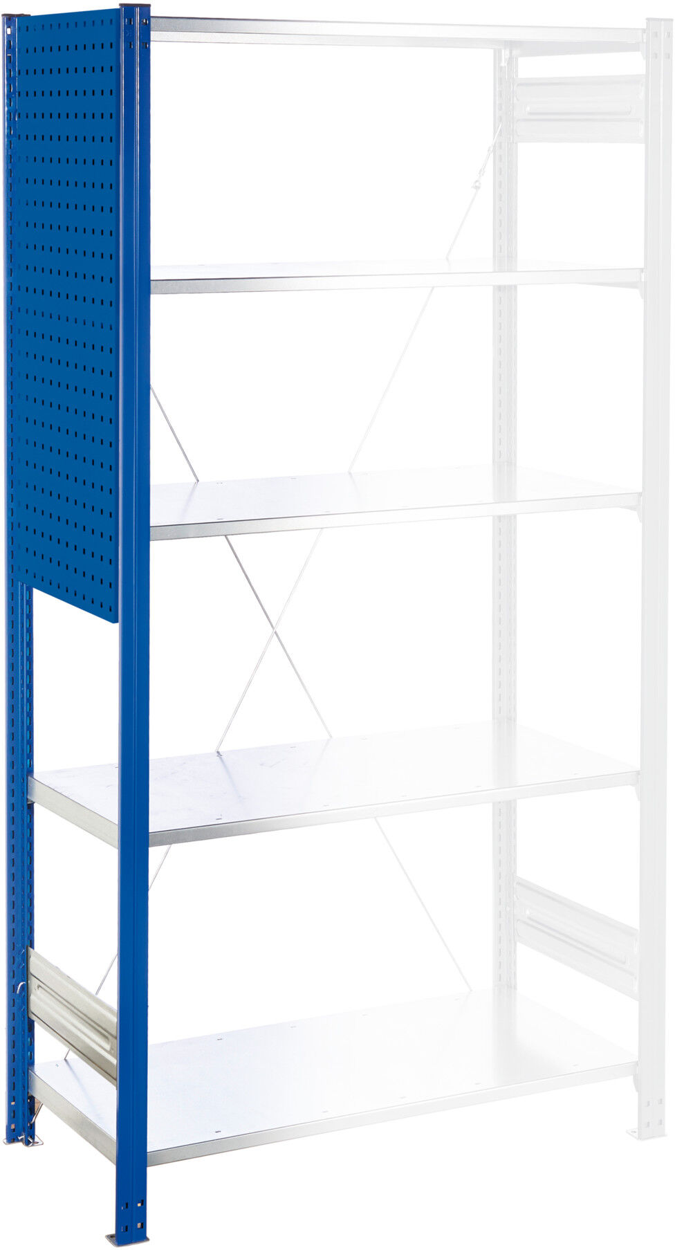 Kappes Regalseitenwand RasterPlan Lochplatten H1000 x B450 mm inkl. Befestigung RAL 5010 (4001.02.1021)