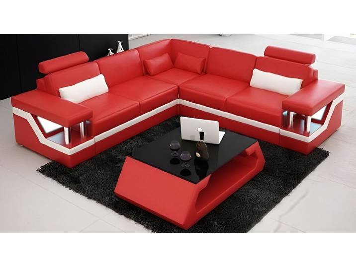 Xlmoebel Ecksofa Ledersofa Hamburg II mit USB-Anschluss und modernem Design, Hergestellt in Europa