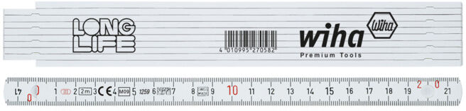 Wiha Mètre pliant Longlife® 2 m métrique, 10 branches (27058) jaune (27058)