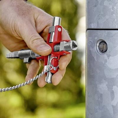 Knipex 00 11 06 V01 KNIPEX 00 11 06 V01 Universal-Schlüssel 'Bau' der Standard Schaltschrankschlüssel 96 mm Schaltschrankschlüssel 1 St.