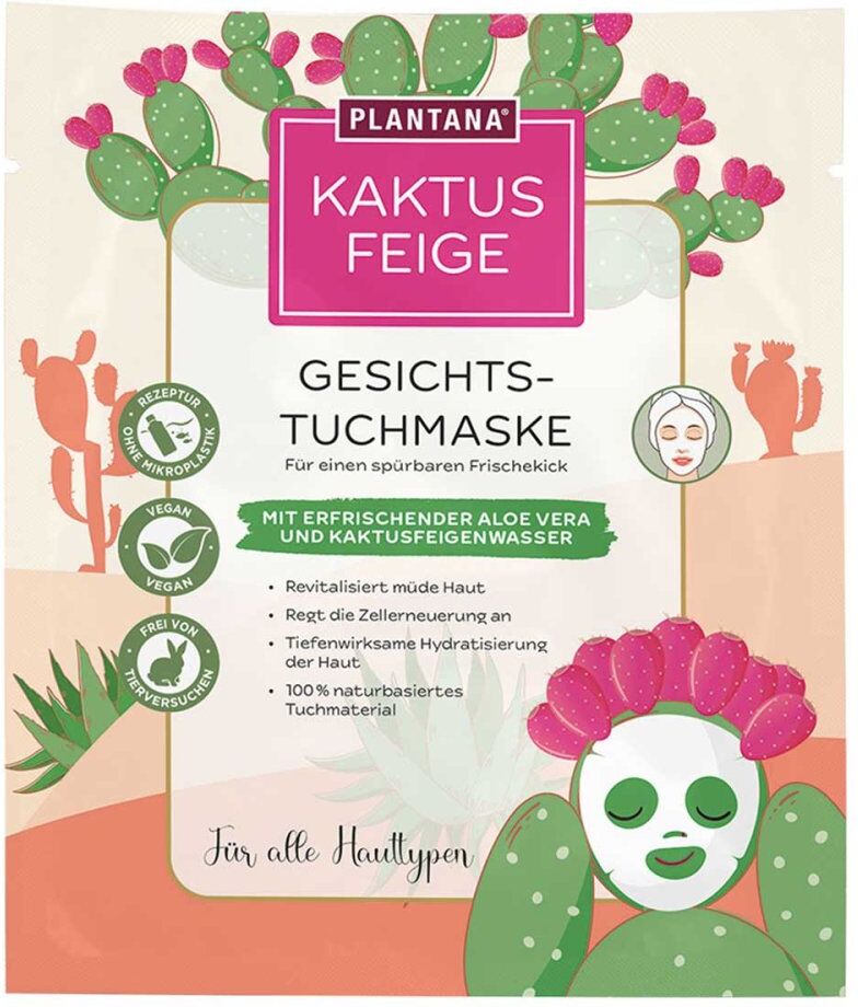 PLANTANA Gesichts-Tuchmaske Kaktusfeige mit Aloe Vera