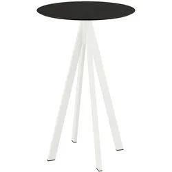 Feros Infinity Stehtisch Weiß frame +  Schwarz HPL Ø70 cm