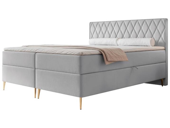 Selsey Caresso - Sommier tapissier 180x200\, matelas bonell\, surmatelas\, velours\, gris tourterelle