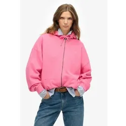 Superdry für Damen. W2012350A Studios Rosa Sweatshirt mit Reißverschluss (S), Lässig, Recyceltes Polyester, Nachhaltig
