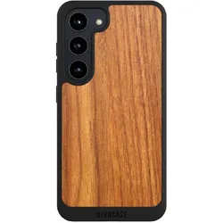 Nivocase Handyhülle für Samsung Galaxy S23 Hülle NIVOpure Case Schwarz Holz Holzoptik Lärche (Samsung Galaxy S23), Smartphone Hülle, Schwarz