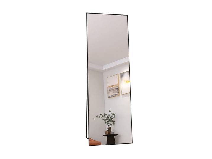 Standspiegel 165x60 cm – Freistehend & Wandmontage, Aluminiumlegierung Schwarzer, Glas, 60x165x165 cm, Spiegel, Standspiegel