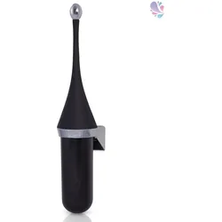 Blanc HYGIENIC *SALE* Toilettenbürste Designer Blanc, Wandmontage, hängend, geschlossen, verschiedene Designs : Farbe - Schwarz (mit verchromten Elementen)