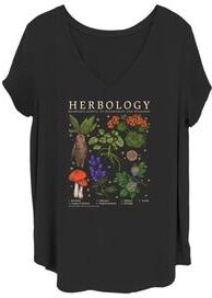 Plus Size Women's Herbology V-Neck T-Shirt by Mad Engine in Black (Size 4X (26-28))