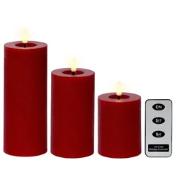Lumineo LED-Wachskerzen 3-tlg. mit Fernbedienung - D/H ca. 7.00x19.00