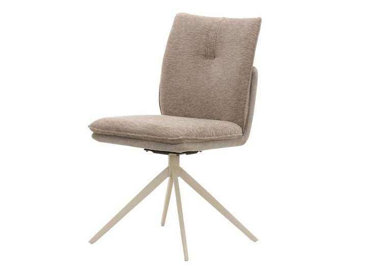 Polsterstuhl 47x61x88 Chenille beige / Velours braun XENIA #02