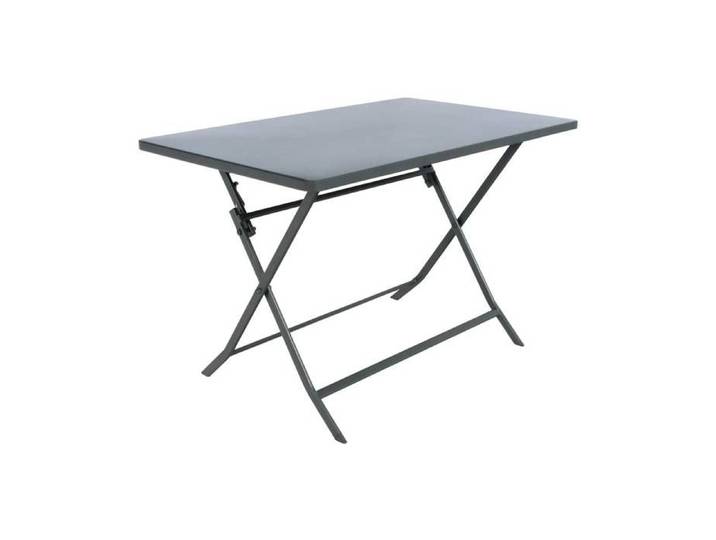 Table de jardin pliante rectangulaire  Greensboro  graphite 4 places en métal - Hespéride