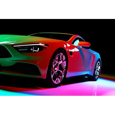 Fototapete PAPERMOON "Modernes Coupé-Auto", bunt, B:2,5m L:1,9m, Vlies, Tapeten