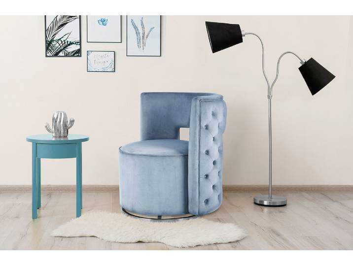 Kayoom Drehsessel Beverly 125, drehbar, Gestell aus Eisen,samtige Oberfläch 1 Stk. tlg. rund, glamourös, gesteppter Rücken, abgerundete,Drehsessel