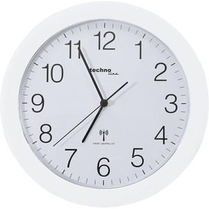 Technoline Wanduhr WT 8000, Kunststoff, analog, Funkuhr, Ø 30 cm, weiß
