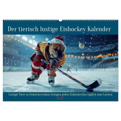 Der tierisch lustige Eishockey Kalender (Wandkalender 2027 DIN A2 quer), CALVENDO Monatskalender