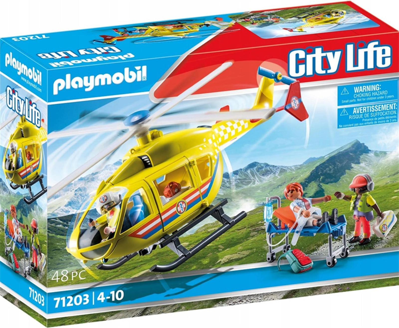 Playmobil City Action Rescue Workers Rescue Helicopter 71203 met figuur