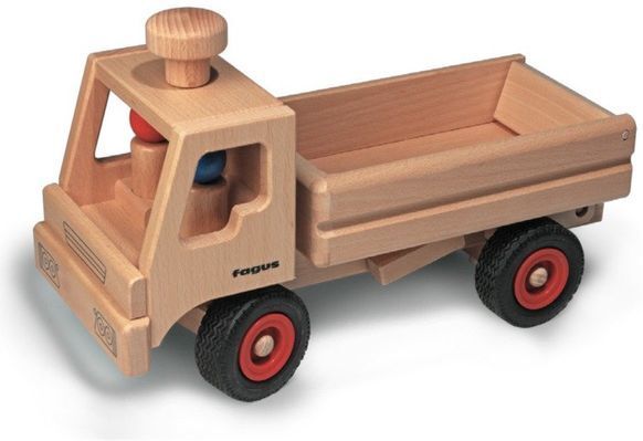 FAGUS LKW-Kipper mit Anhängerkupplung und 2 Spielfiguren, ab 3 Jahre