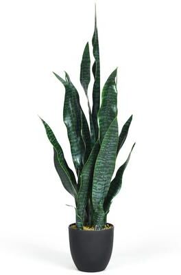 36Inch Tall Artificial Potted Floor Plant Large Faux Sansevieria Plant