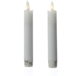 MARELIDA LED Stabkerzen Tafelkerzen Dinner Spitzkerzen rustikal H:15cm weiß 2St