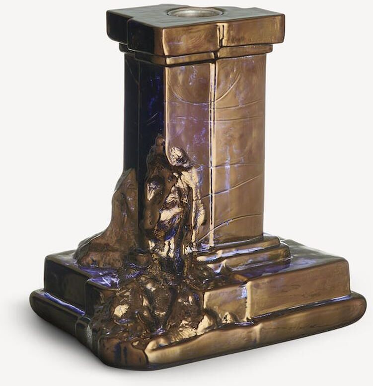 Kosta Boda Rocky Baroque Candlestick Glossy Glaze 150mm One Size