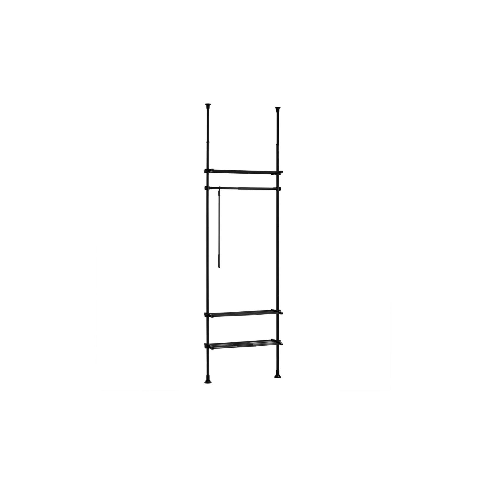 SoBuy Garderobenständer mit 1 Ablage Schwarz 80x27x300cm Funktional