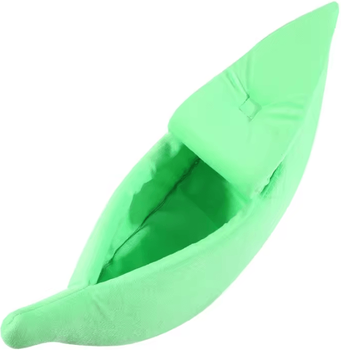 Inspire Curations Cute Banana Shape Cat Bed For Cozy Winter Sleep & Indoor Comfort green l