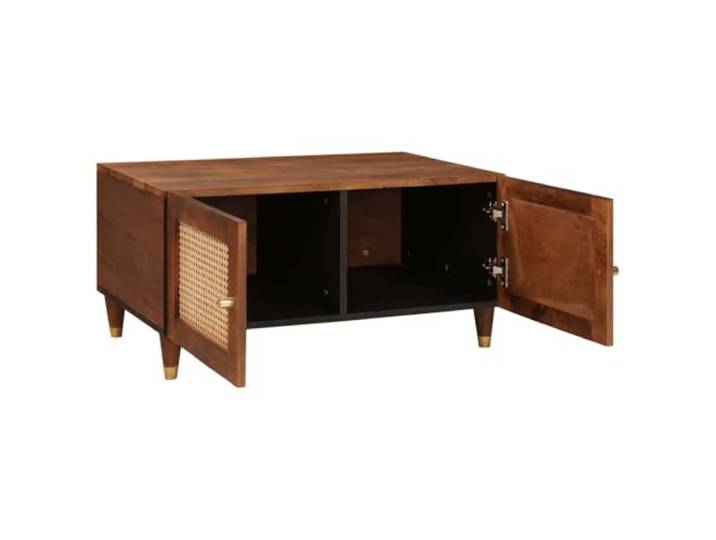 HKLGBVCR Rechteckiger Couchtisch aus massivem Mangoholz, 80 x 50 x 40 cm