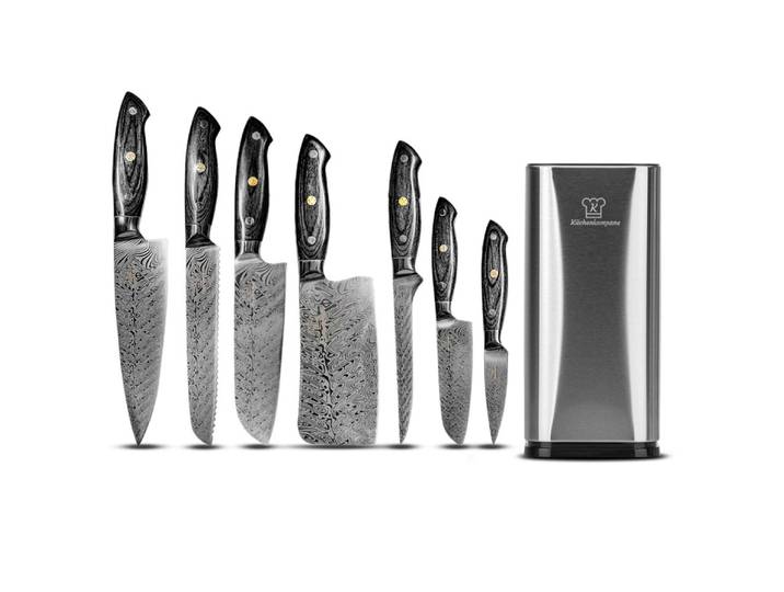Küchenkompane Messer-Set Messerset mit Edelstahl Messerblock 9-teiliges Set Kumai - rostfrei (2-tlg)