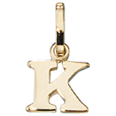 Buchstabenanhänger JOBO "Anhänger Buchstabe", gold (gelbgold 333), Schmuckanhänger, Damen, K, Gelbgold 333, 333 Gold