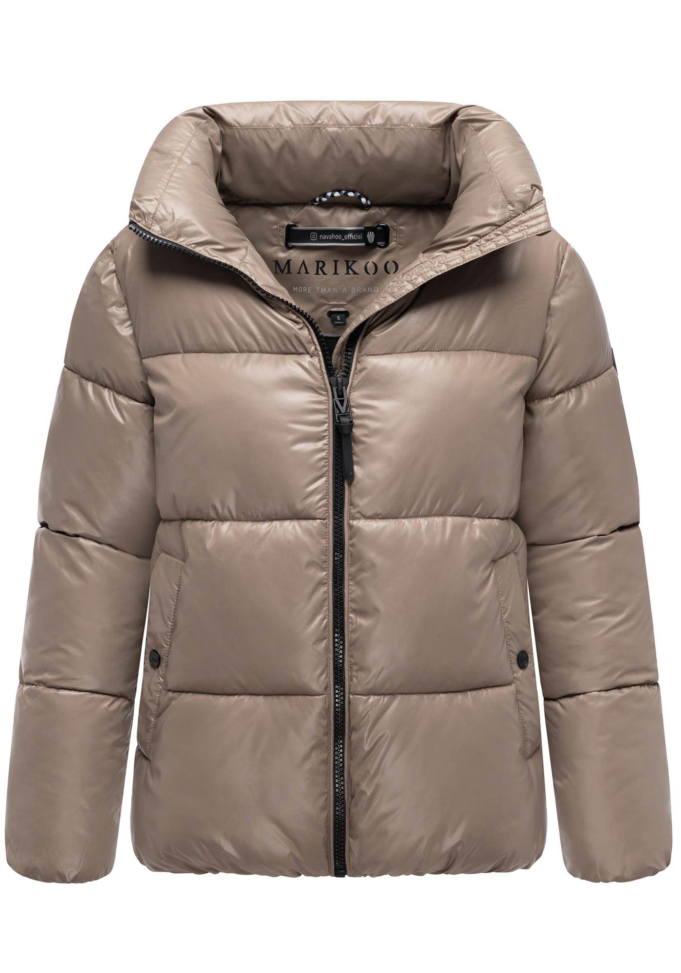 Marikoo Damen Winterjacke Hazalee im Puffer-Stil mit glänzender Optik