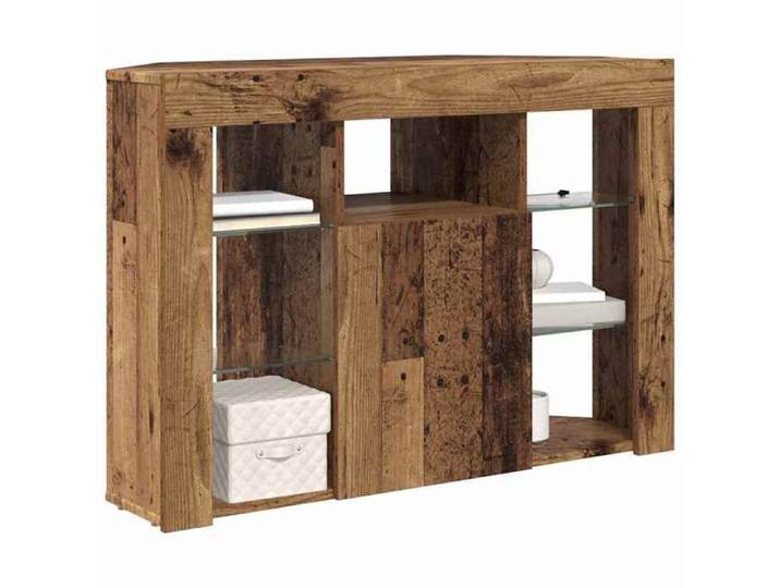 Support TV Marron - SWEETY Meuble TV - Armoire TV - LED d'Angle Bois ancien 100x40x68cm - Bois d'ingénierie CL466656588