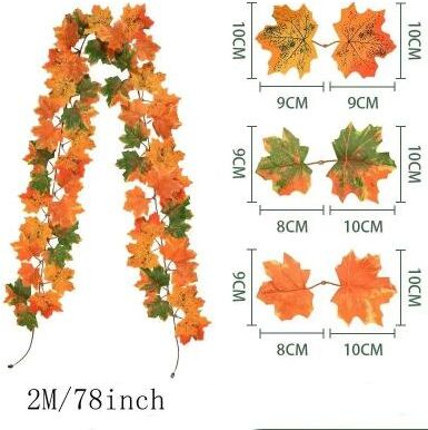 Uplifted Goods Artificial Maple Leaf Garland For Fall Home Decor And Seasonal Displays a