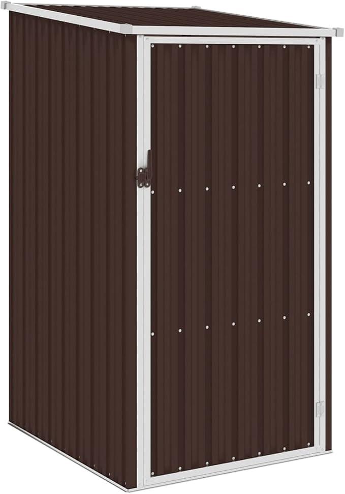 Gartenhaus Gerätehaus Gartenschuppen Metallschuppen Geräteschuppen Schuppen mit Viel Stauraum Gartenschrank Garten Schuppen mit Dach Braun 87x98x159 cm Verzinkter Stahl